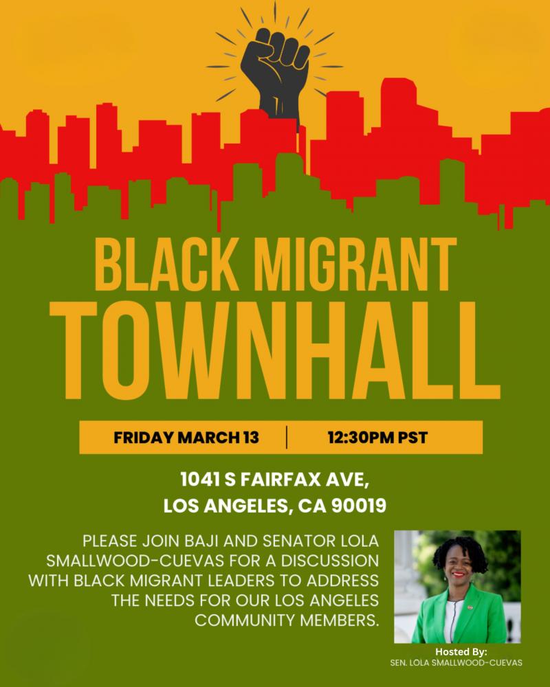 Flyer for the Black Migrant Townhall
