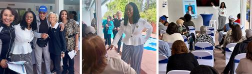 Senator Lola Smallwood-Cuevas is shown engaging with Ladera Heights residents