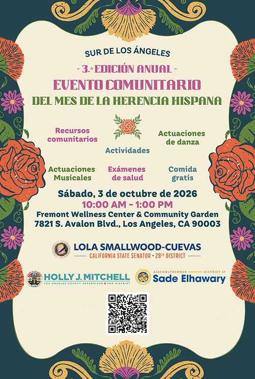 Spanish flyer for the 3rd Annual Hispanic Heritage Month Community Event
