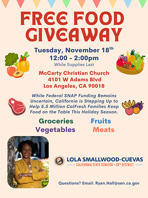 Free Food Giveaway Flyer