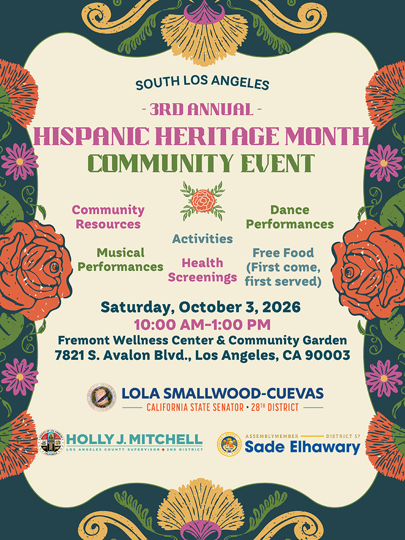 Flyer graphic for the 3rd Annual Hispanic Heritage Month Community Event