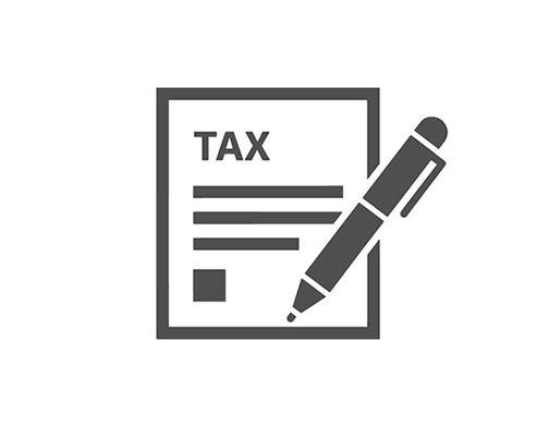 icon of a tax document and a pen